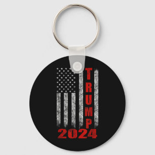 American Flag Design Trump 2024  Key Ring