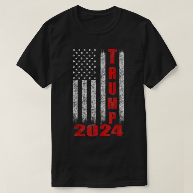 American Flag Design Trump 2024   T-Shirt (Design Front)