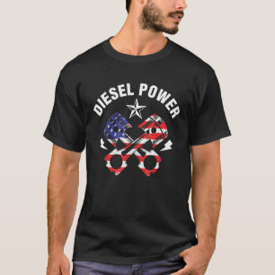 American Flag Diesel Power Truck Mechanic T-Shirt