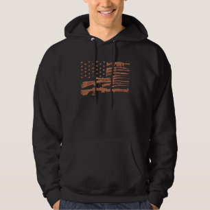 American Flag Different Kinds Of Guns Pro Gun Advo Hoodie