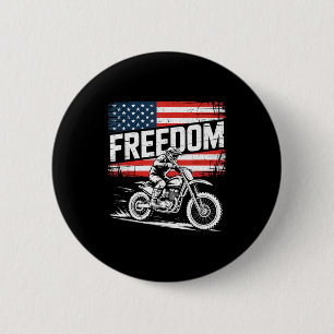 American Flag Dirt Bike Motocross Design 6 Cm Round Badge