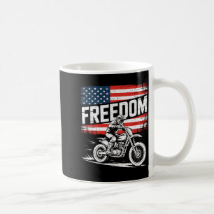 American Flag Dirt Bike Motocross Illustration Coffee Mug
