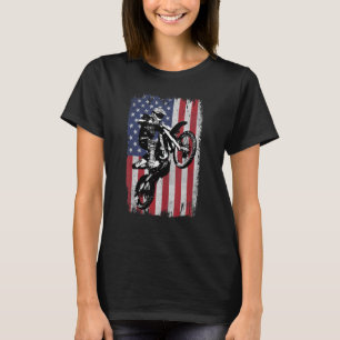 American Flag Dirt Bike Rider Motocross Enduro Rid T-Shirt