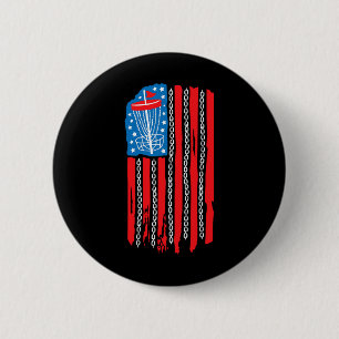 American Flag Disc Golf Bysket Chain 4th Of July M 6 Cm Round Badge