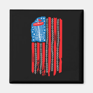 American Flag Disc Golf Bysket Chain 4th Of July M Magnet