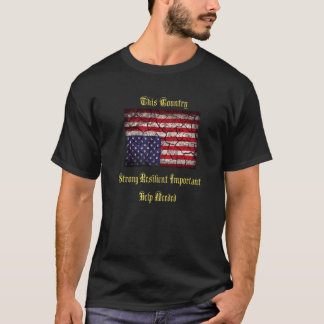 American Flag Distress Upside Down Patriot Pavemen T-Shirt