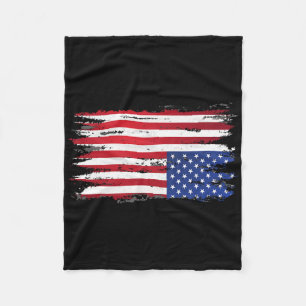 American Flag Distress Upside Down Patriotic Usa 4 Fleece Blanket