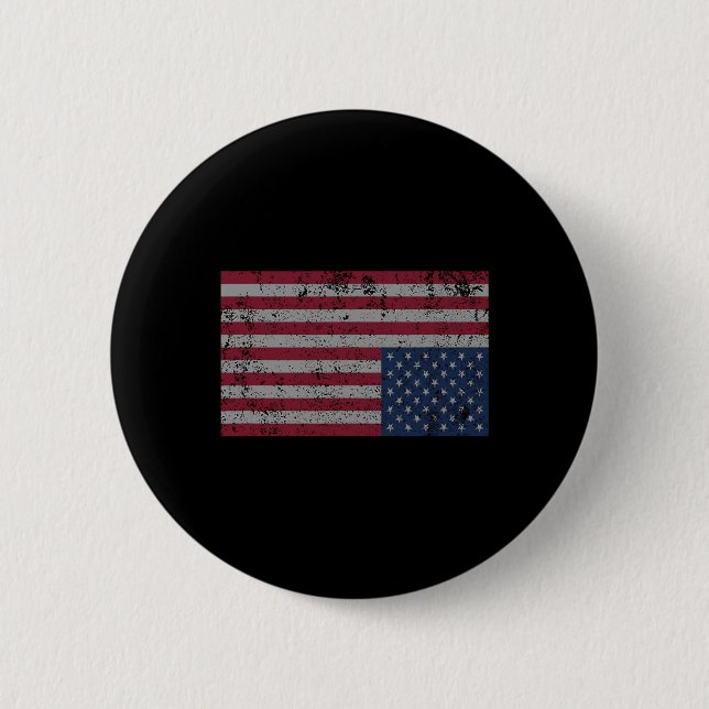 American Flag Distress Upside Down United States U 6 Cm Round Badge (Front)