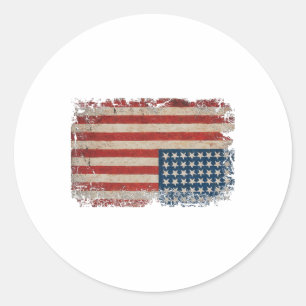 American Flag Distress Upside Down United States U Classic Round Sticker