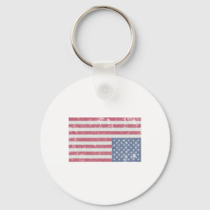 American Flag Distress Upside Down United States U Key Ring