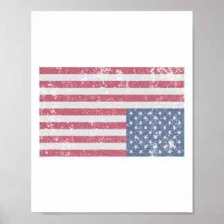 American Flag Distress Upside Down United States U Poster