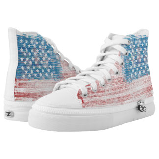 American Flag Distressed High Tops