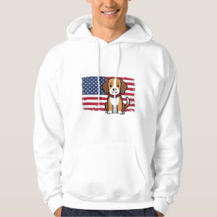 American Flag Dog Patriotic Vector Hoodie