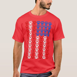 American Flag Dog Paw Pride T-Shirt