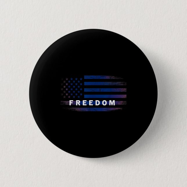 American Flag Dom  6 Cm Round Badge (Front)