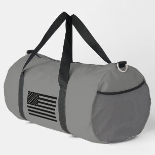 American Flag Don't Tread On Me Military Grey Duffle Bag