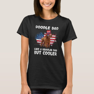 American Flag Doodle Dad Goldendoodle Regular Dad T-Shirt