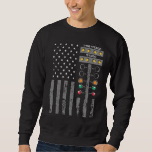 American Flag Drag Racing Strip Tree Light for Dra Sweatshirt