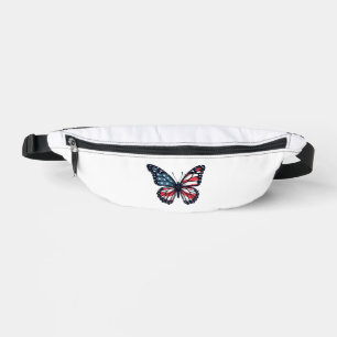 American Flag Dragonfly Patriotic 4th of July Red Bum Bags