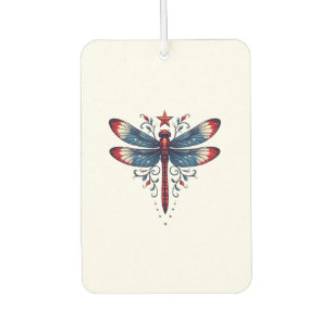 American Flag Dragonfly Patriotic 4th of July Red Car Air Freshener