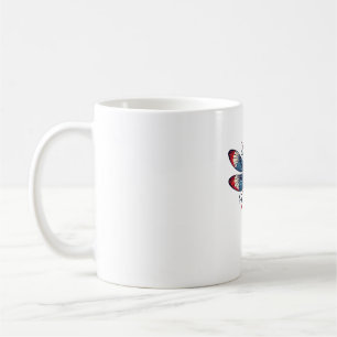 American Flag Dragonfly Patriotic 4th of July Red  Coffee Mug