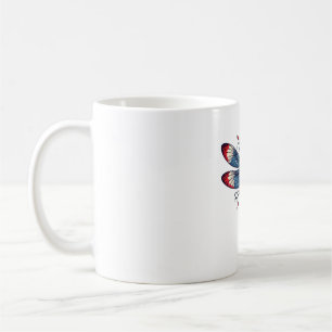 American Flag Dragonfly Patriotic 4th of July Red  Coffee Mug