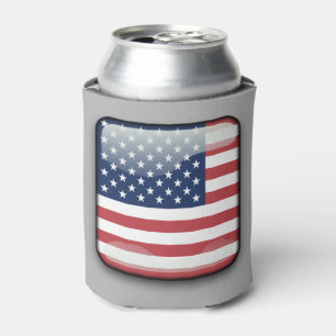 American Flag Drink Cooler, 4th of July Can Cooler