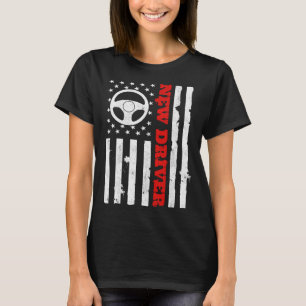American Flag Driver s License USA Driving Teen Ne T-Shirt