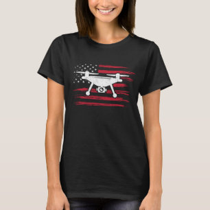 American Flag Drone Pilot USA Drone Operator T-Shirt
