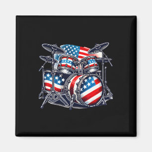 American Flag Drum Drumset Usa Patriotic Drummer 4 Magnet
