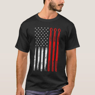 American Flag Drumsticks USA Drummers T-Shirt
