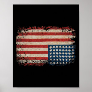 American Flag Drumsticks Usa Drummers Vintage Drum Poster