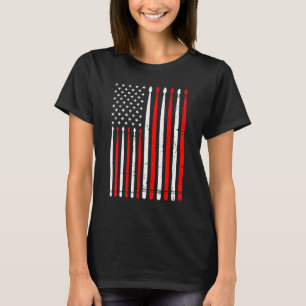 American Flag Drumsticks USA Drummers Vintage Drum T-Shirt
