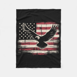 American Flag Eagle 4th Of July Fleece Blanket