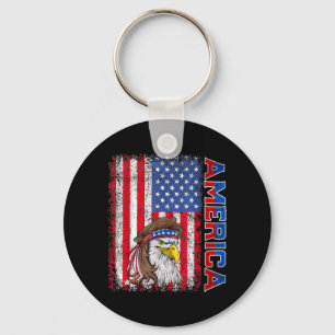 American Flag Eagle 4th Of July Independence Day Key Ring