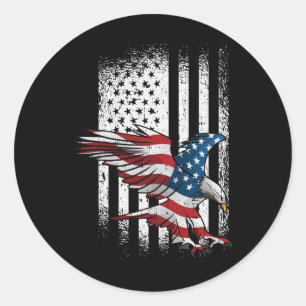 American Flag Eagle 4th Of July Independence Day P Classic Round Sticker