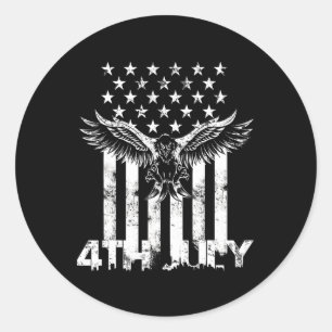 American Flag Eagle 4th Of July Independence Day P Classic Round Sticker