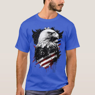 American Flag Eagle Abstract Design T-Shirt