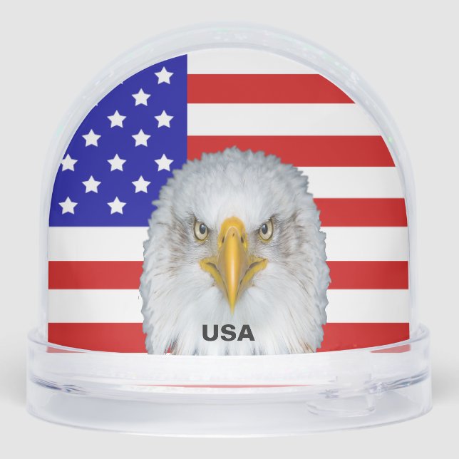 American Flag, Eagle and Text Snowglobe (Back)