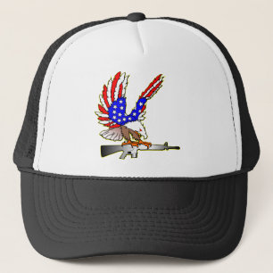 American Flag Eagle Ar-15 M16 Tattoo Trucker Hat