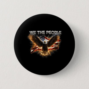 American Flag Eagle Independence Day USA 4Th of 6 Cm Round Badge