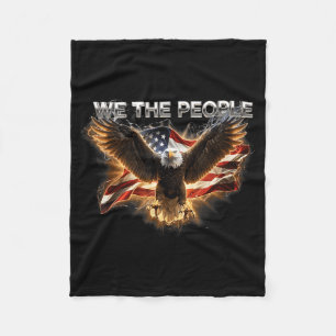 American Flag Eagle Independence Day USA 4Th of Fleece Blanket