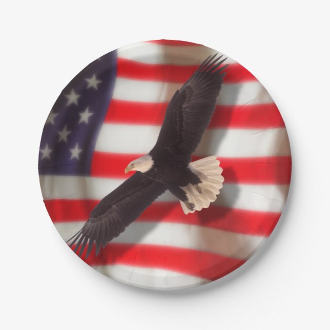 American Flag & Eagle Paper Plates (Front)