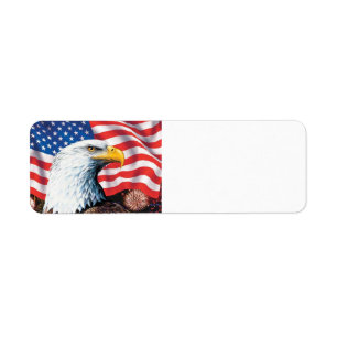 American Flag Eagle Return Address Label