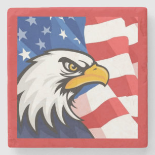 American Flag/Eagle Stone Coaster