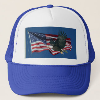 American Flag & Eagle Trucker Hat