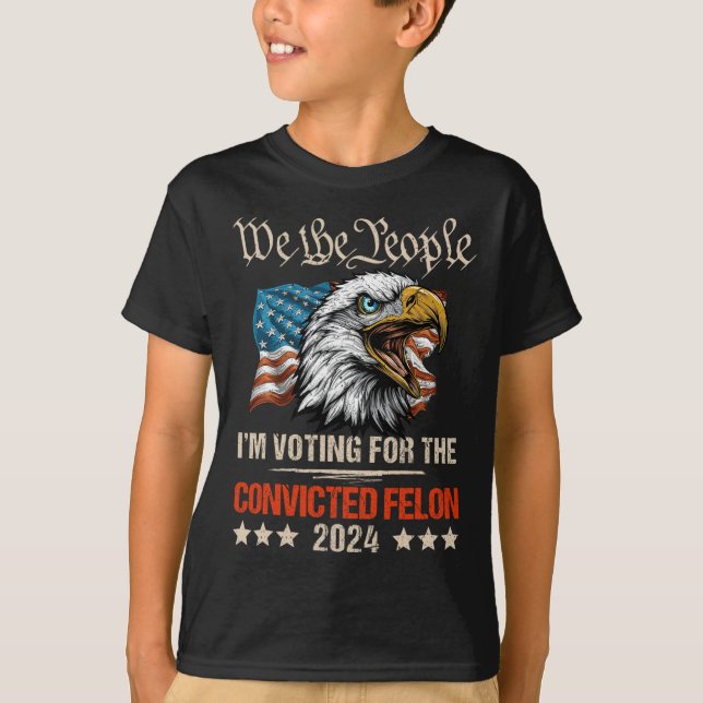 American Flag Eagle Trump 2024 We The People Vote  T-Shirt (Front)