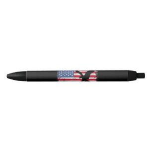 American Flag Eagle USA Black Ink Pen