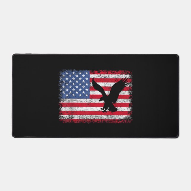 American Flag Eagle USA Desk Mat (Front)