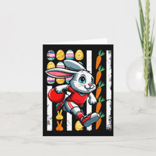 American Flag Easter Eggs Bunny Playing Bowling Pl Card